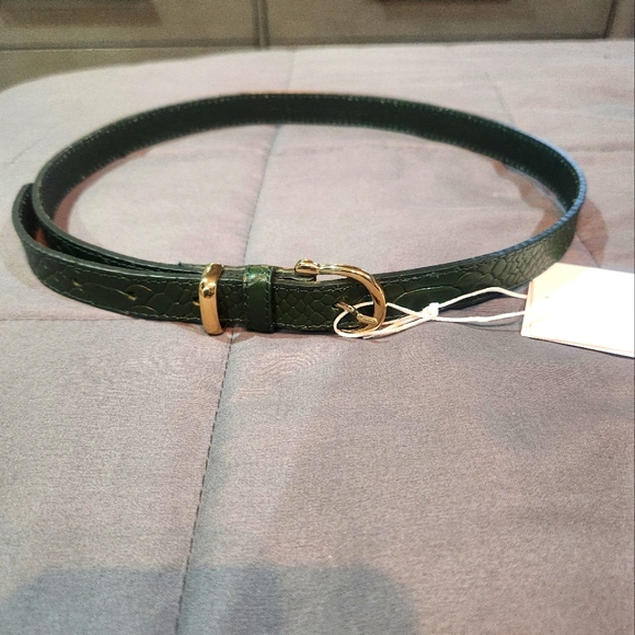 & Other Stories Accessories - Green snake skin belt Size XS